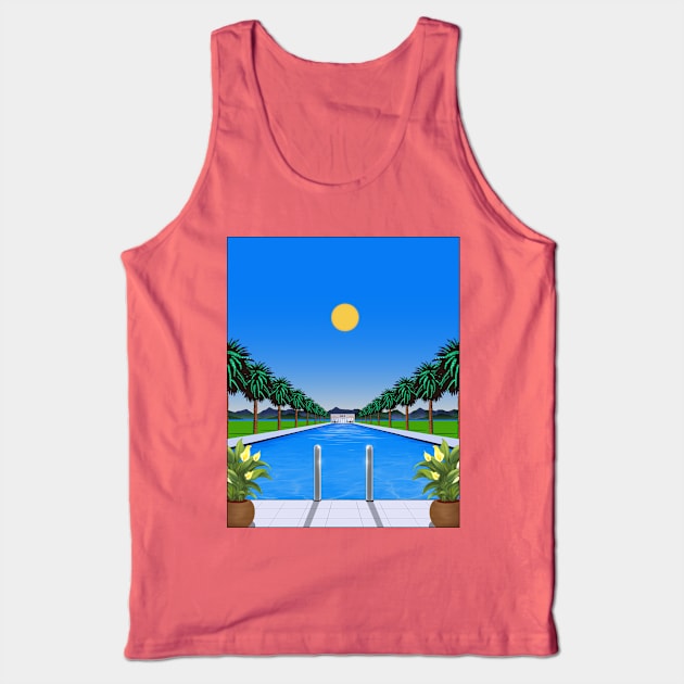 Poolside Cafe Tank Top by Artful Vista